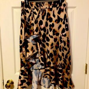 Leopard print skirt with ruffles